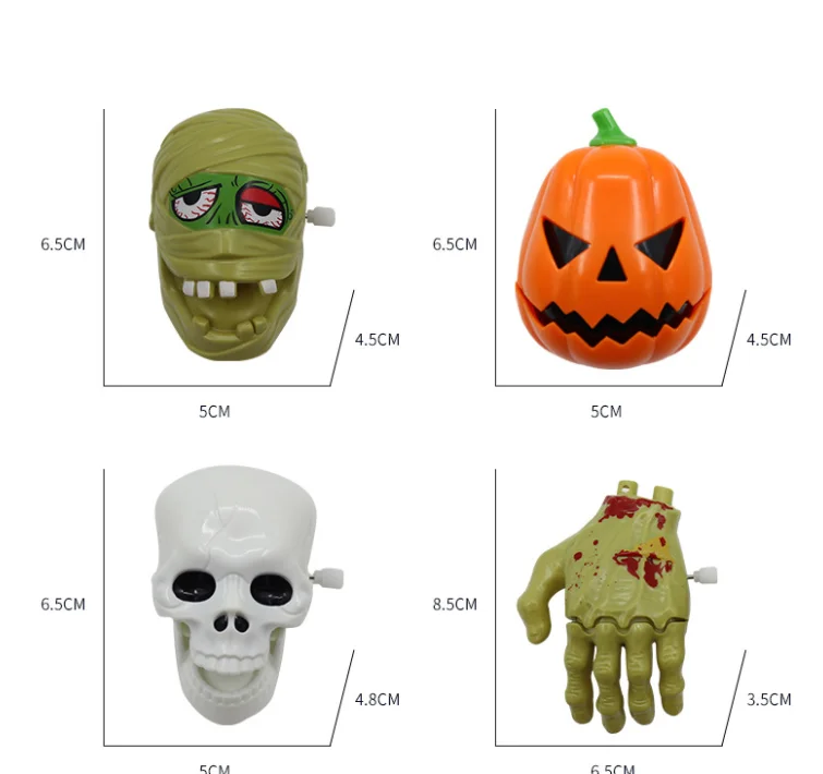 Halloween trick Easter ghost hand pumpkin head mummy chain wind-up toy set