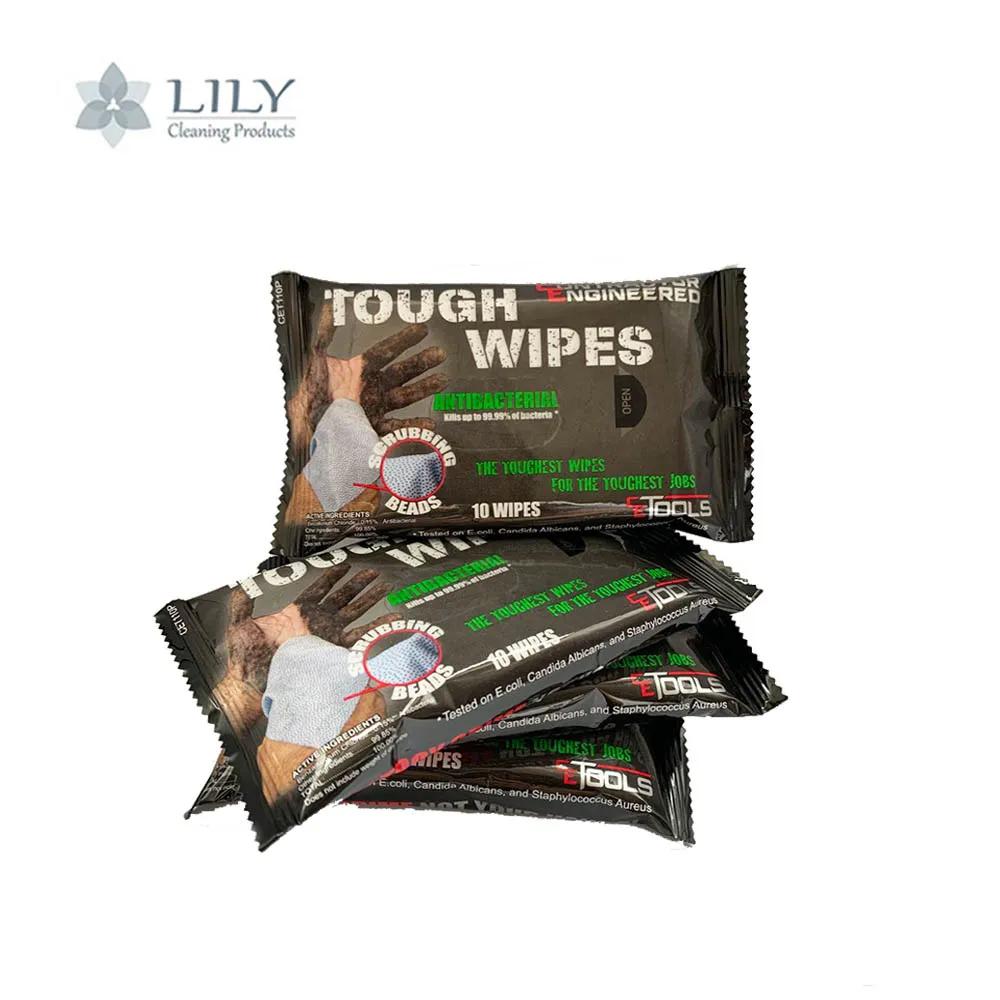 oem disposable wet wipes industrial heavy duty cleaning wipes clean oil/grease/oil paint canister rolled wipe