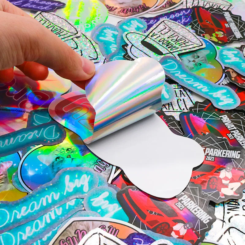 Beautiful self-adhesive holographic reflective cheap radium radiation sticker customization