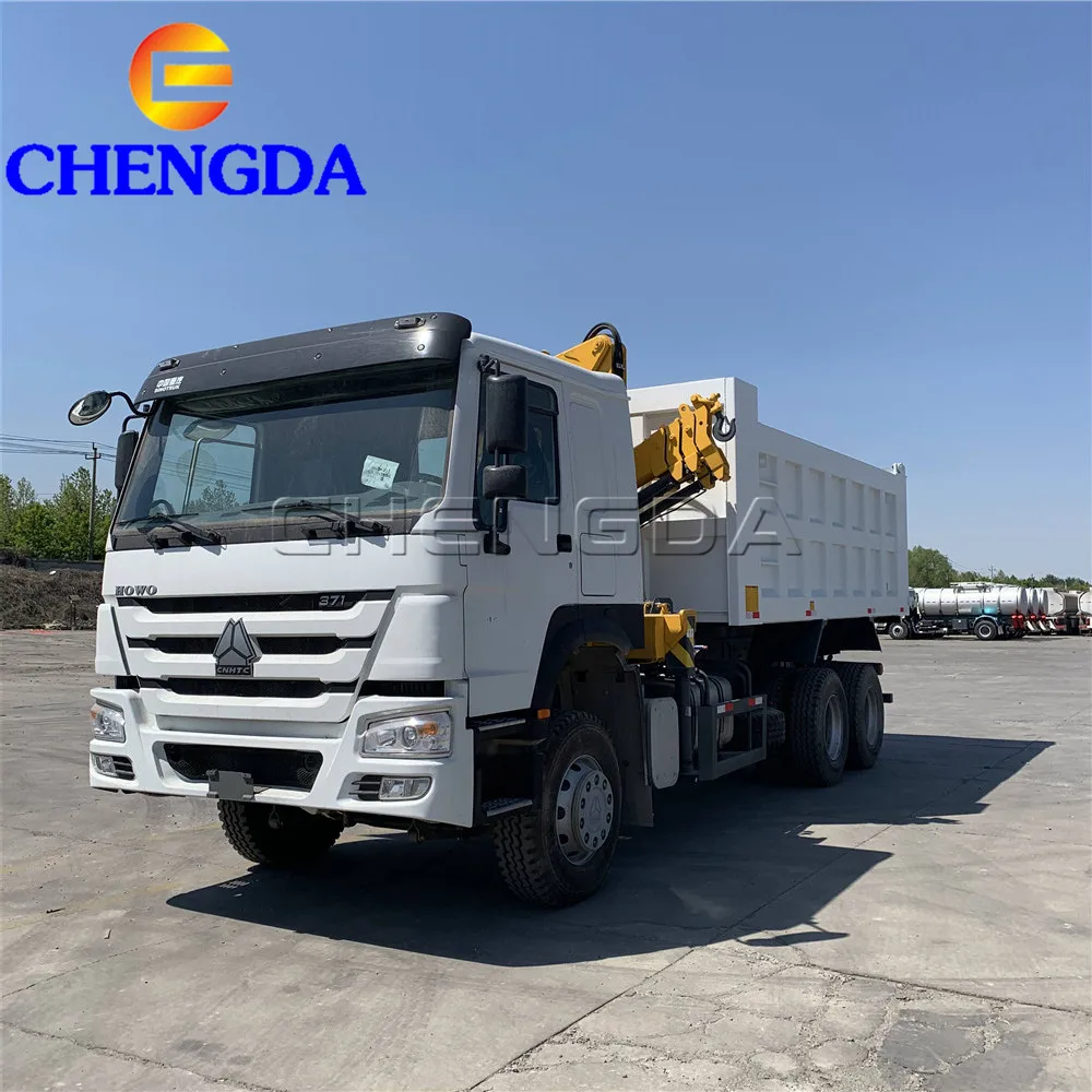 
Sinotruck howo hohan 6x4 10 wheels 371hp dump truck with crane 
