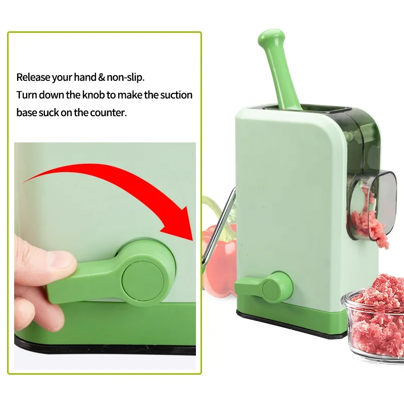 Kitchen manual hand operated small multifunctional plastic meat grinder