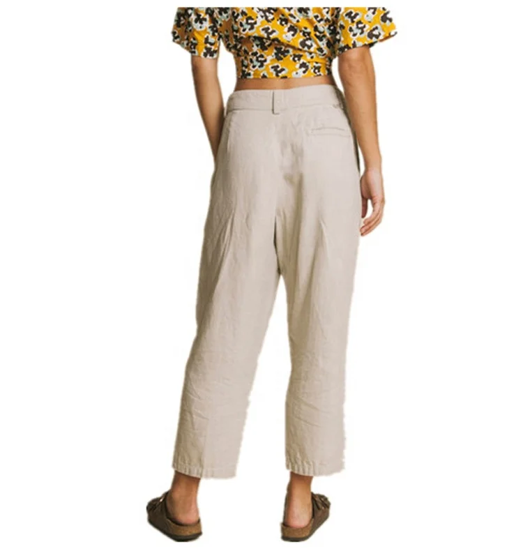 Sustainable Loose Casual Womens Pants hemp Pants Straight Tube Nine Minutes Cigarette Tube Radish Harem Pants