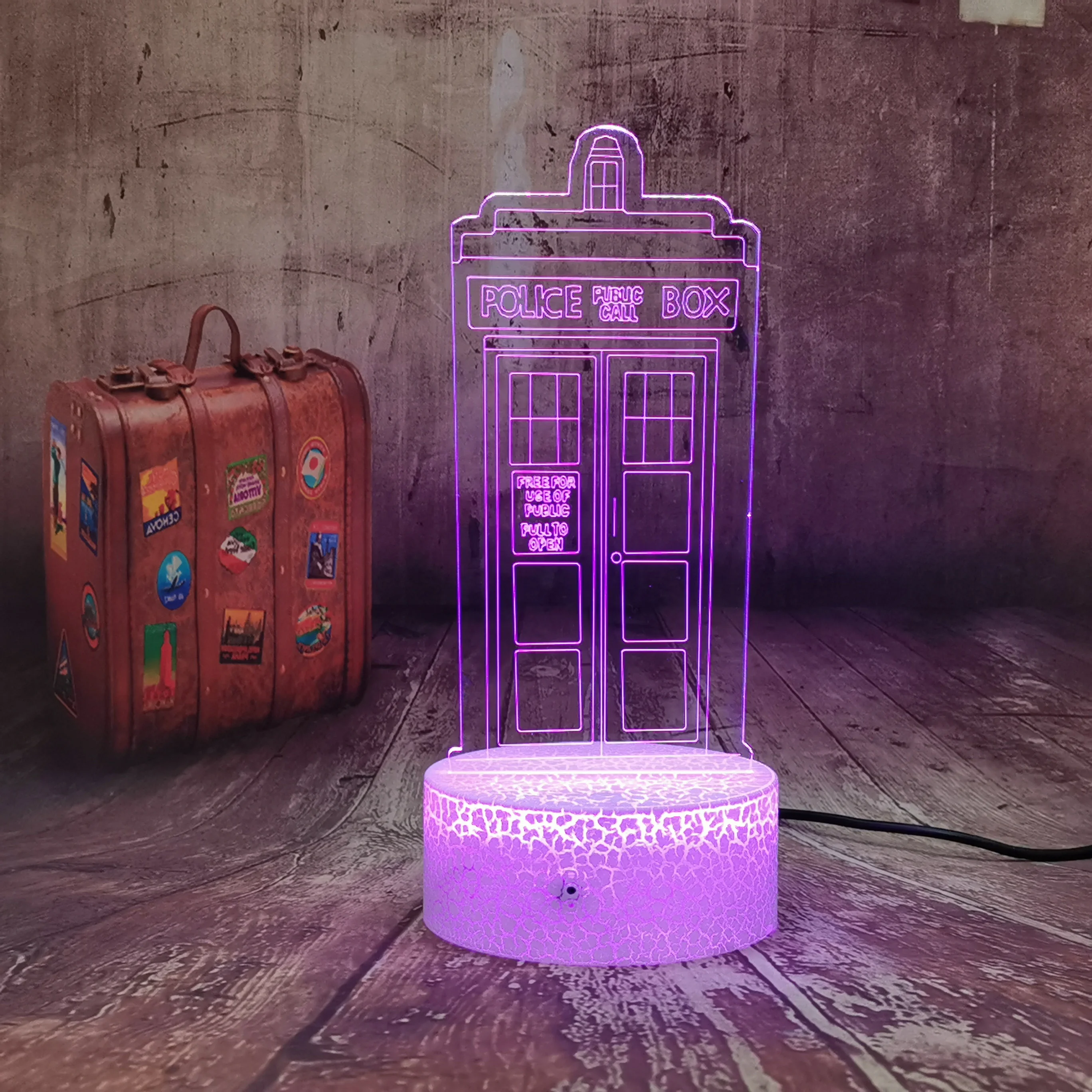  Приставка для звонков в форме общественного телефона оптическая настольная лампа детской комнаты Декор 16 цветов пульт дистанционного управления USB-игрушка 3D светодиодный ночник