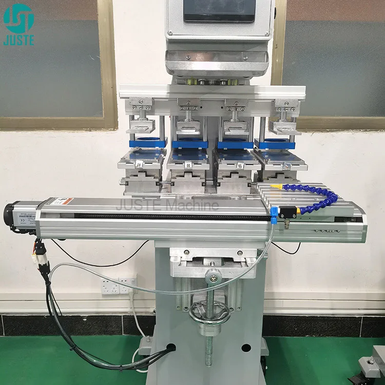 4 Color Servo Pad Printing Machine Mug Clipper 80Mm Single Transverse Flow Printer for Plastic Coffee Sleeve Cup Scale Ruler