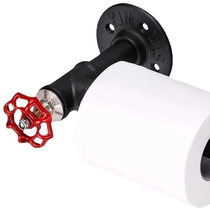 Toilet Roll Holder Wall Mounted Industrial Style Modern Bathroom Metal Iron Paper Container Storage Tissue Dispenser Novelty