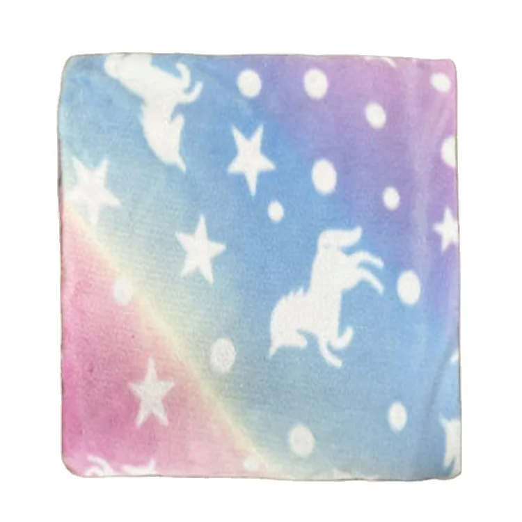Glow Flannel Digital Printing Luminous Fabric Star Blanket Nightwear Toy Knitted Fluorescent Fabric