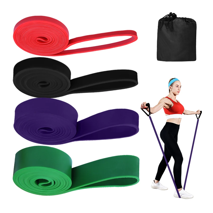 Amazon Hot Sell Powerlifting Training Body Building Set Of 4 Fitness Gym Band Pull Up Assist Resistance Band