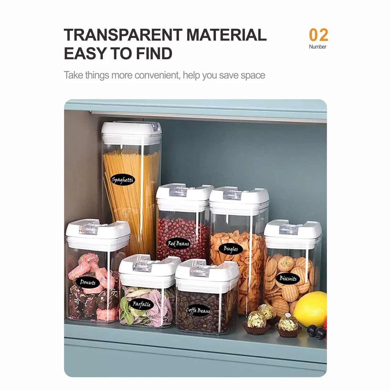 Kitchen sealed jar household grains and cereals moisture-proof storage box food-grade transparent snacks dry goods storage jar