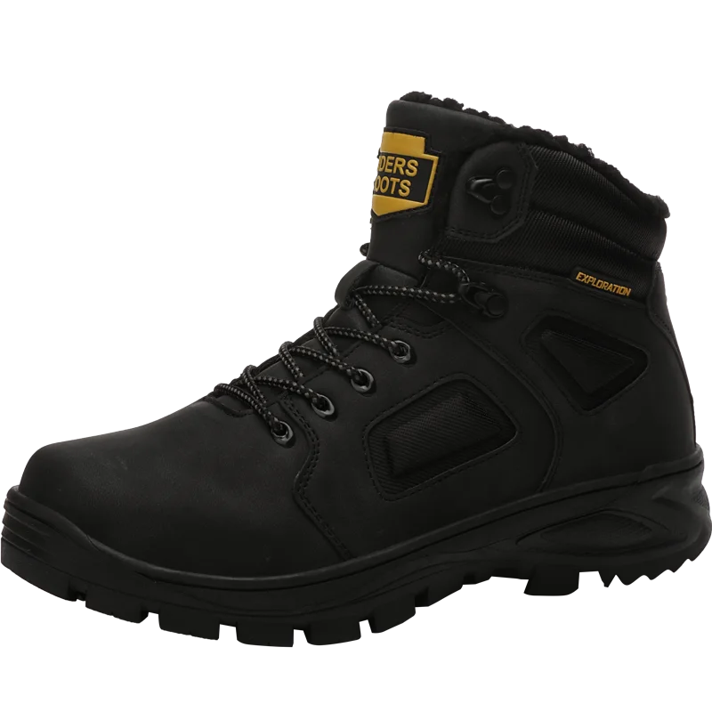 
Wholesale Warn Fur Outdoor Genuine Leather Classic Snow Ankle Hiking Boots for Man 