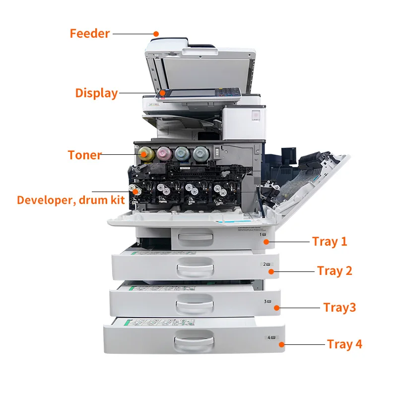 Used Ricoh Mp4055/Mp5055/Mp6055 Laser Printer Copier Scanner All In One a3 Copier Machine For Printing Shop