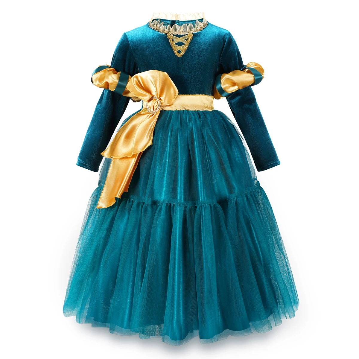 Princess Brave Merida Costume Dress Cosplay for Teen Girls Halloween Dark Green Uniform Halloween Party Costumes