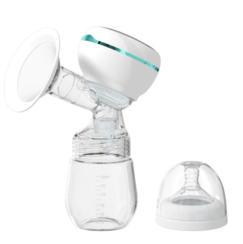 Portable baby electric crystal blue breast pump silicone latex