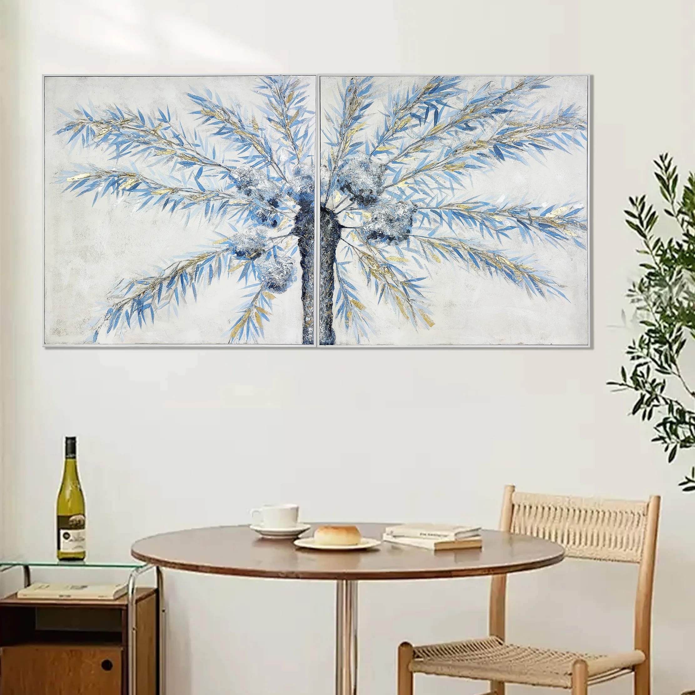 High Quality Handmade Oil Paintings for Luxury Home Classic Creative Style Wood Artworks Living Room Featuring Plants Still Life