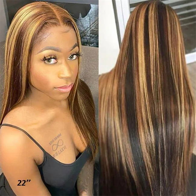 Highlight HD Wigs Human Hair Lace Front Shoulder Length Piano Color Curly Bob Wig Highlight Body Wave Bob Wig For Black Women