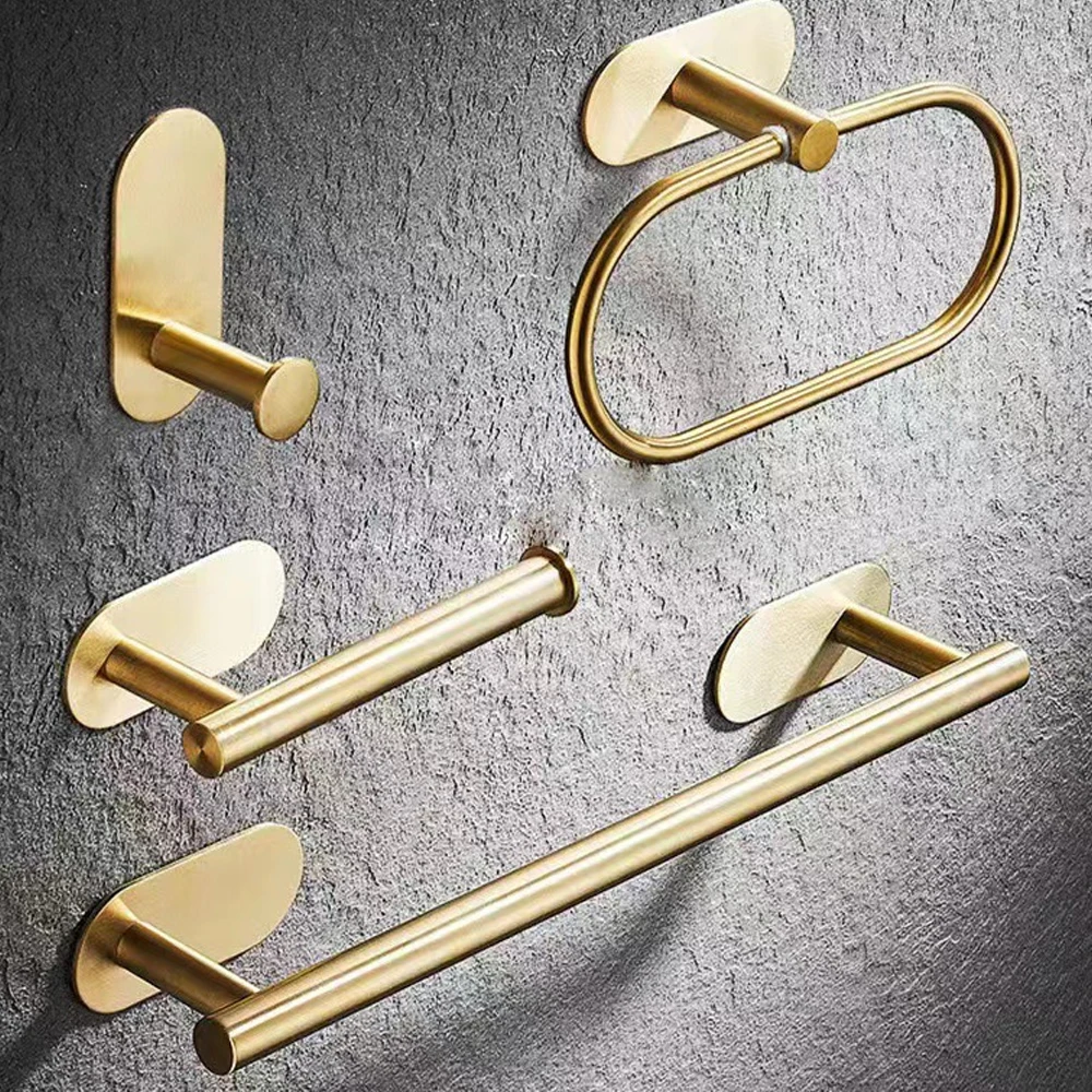 `304 stainless steel towel rack in black bathroom