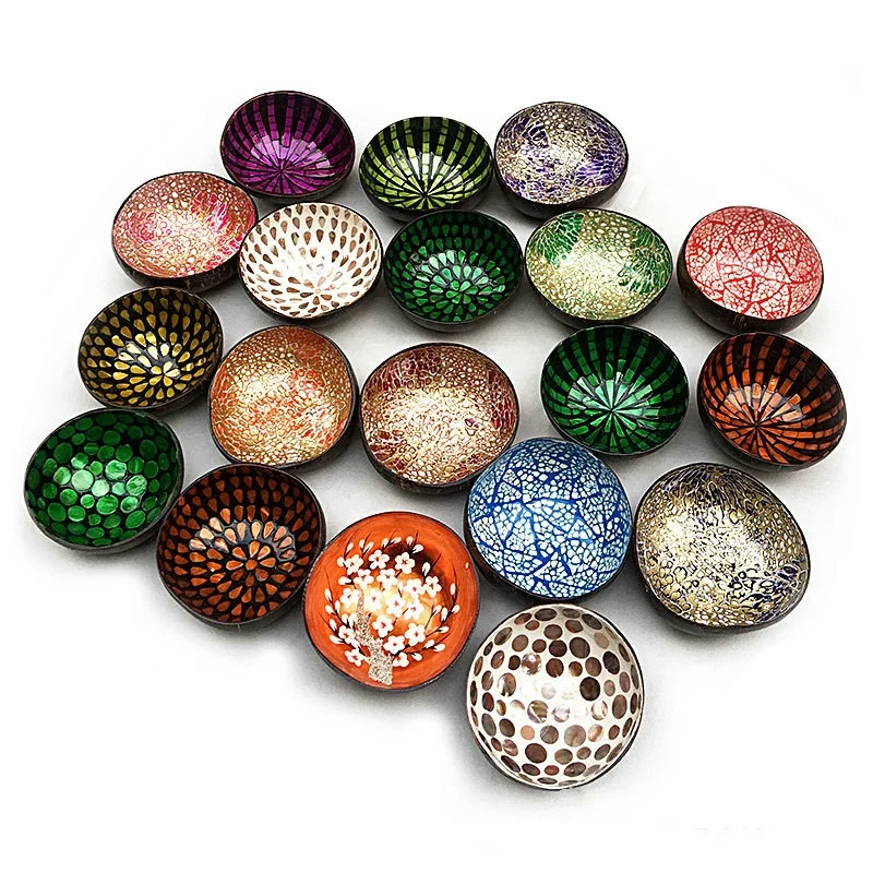 2024 natural handmade craft salad yogurt bowl reusable polished vietnam coconut shell bowl for decoration home use