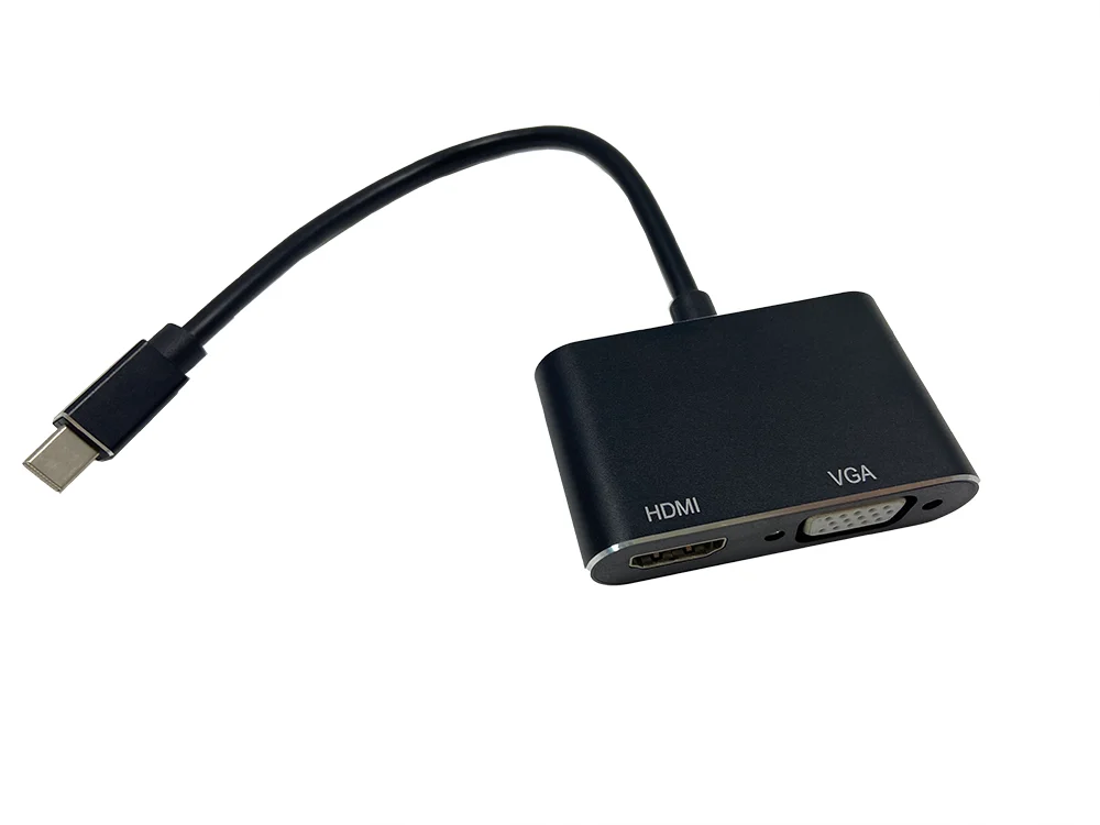 Мини-адаптер DisplayPort для HDMI VGA 2 адаптера в 1 Мини DP конвертер совместим с компьютером
