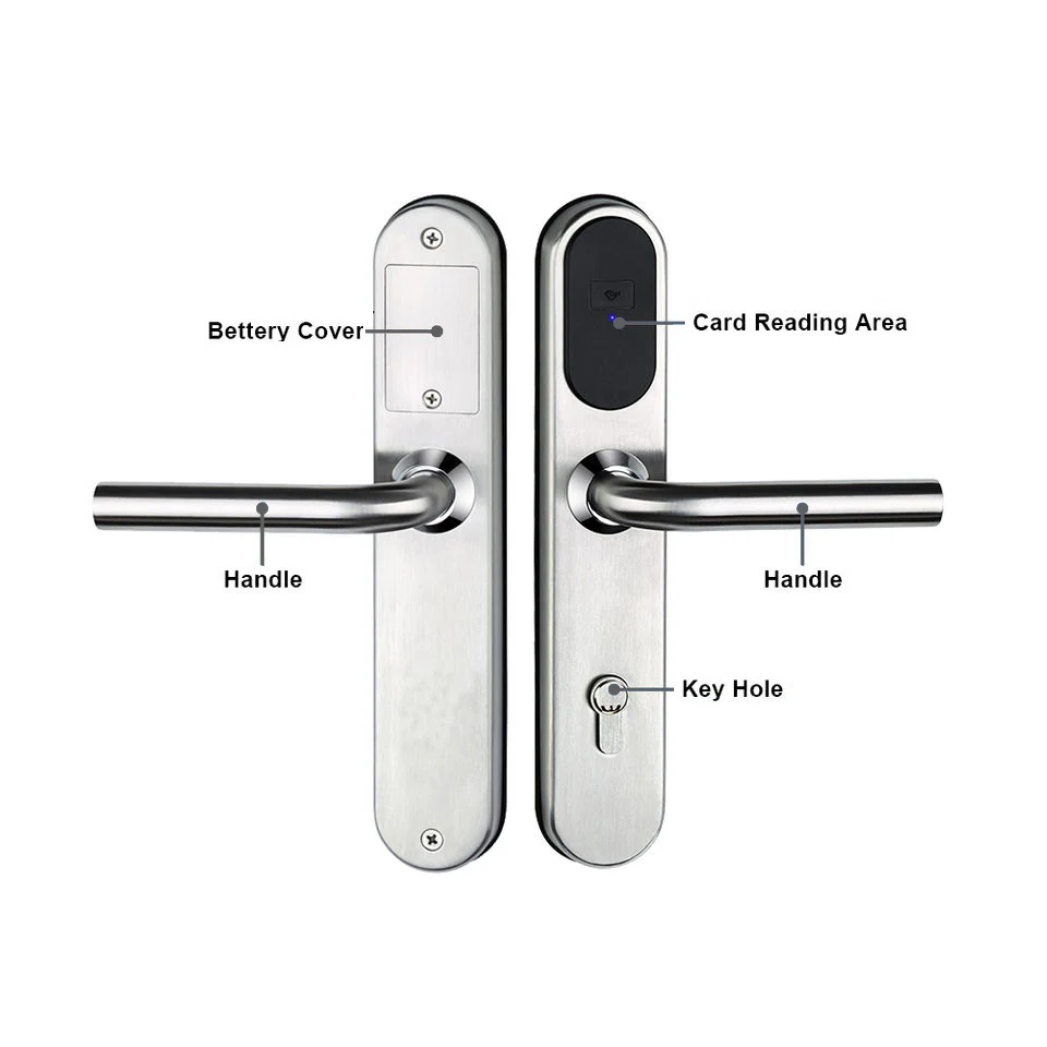 European Standard Wifi Ble APP Electronic Smart RFID Hotel  system smart door lock