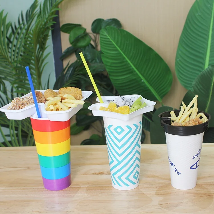  LOKYO beverage share cup top take away food container fruit tray disposable plastic
