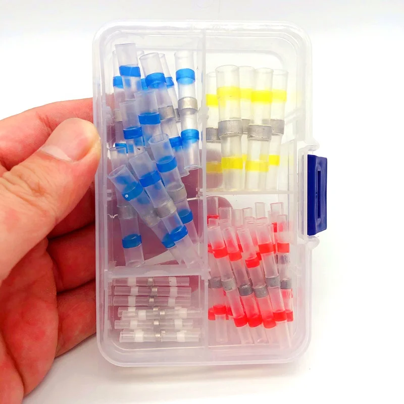 50 шт. электронные трубки для самостоятельной сборки, сварочное кольцо, термоусадочная трубка, Стыковая Клемма, водонепроницаемое изолированное соединение проводов