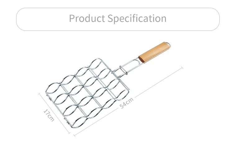 Wholesale Carbon Steel Galvanized Square Corn Grill Basket bbq wok topper vegetable grill basket for outdoor use