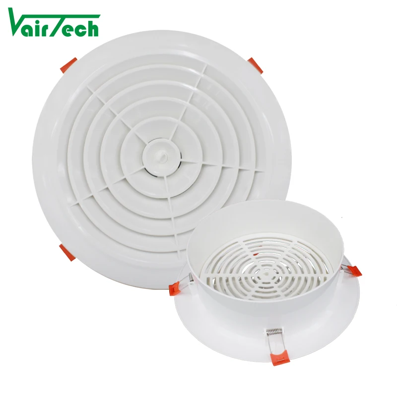 Round Adjustable Air Conditioning Disc Air Valve Plastic Ceiling Air Vent