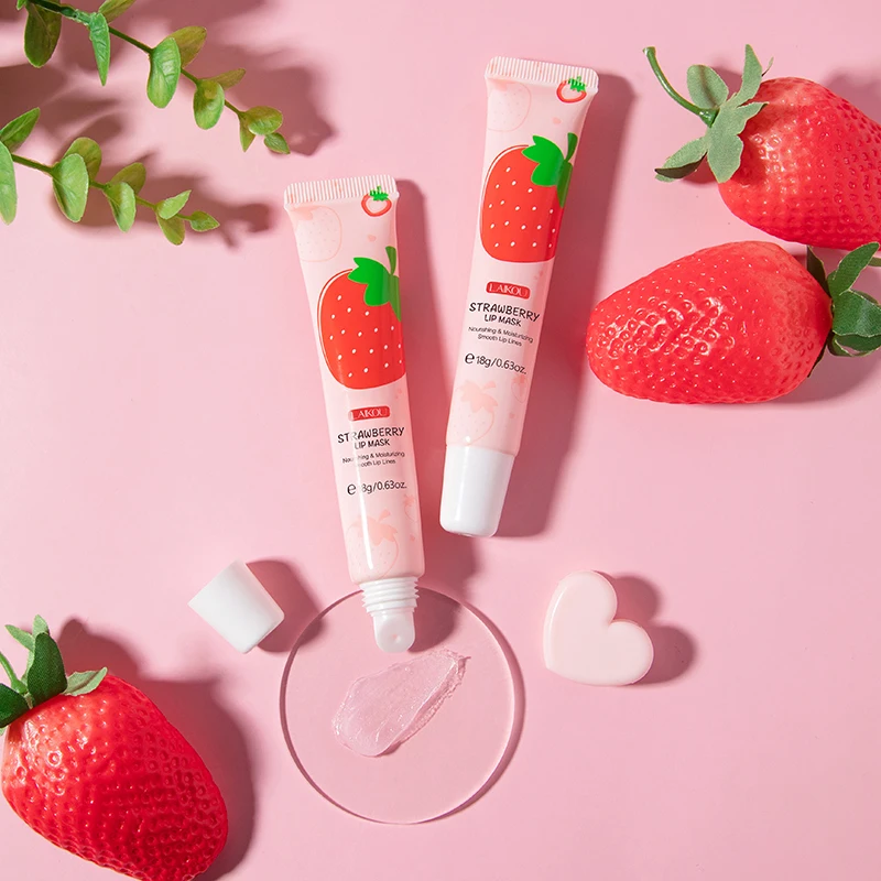 Plumper Repair Treatment Reduce Lip Fine Lines Natural Moisturizing Strawberry Lip Mask