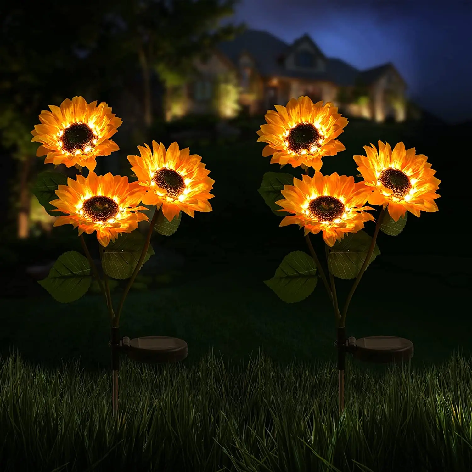 Садовые светильники Sunflower на солнечной батарее домашний декор Ландшафтная Маргаритка для внутреннего двора белый свет IP45 цветочное