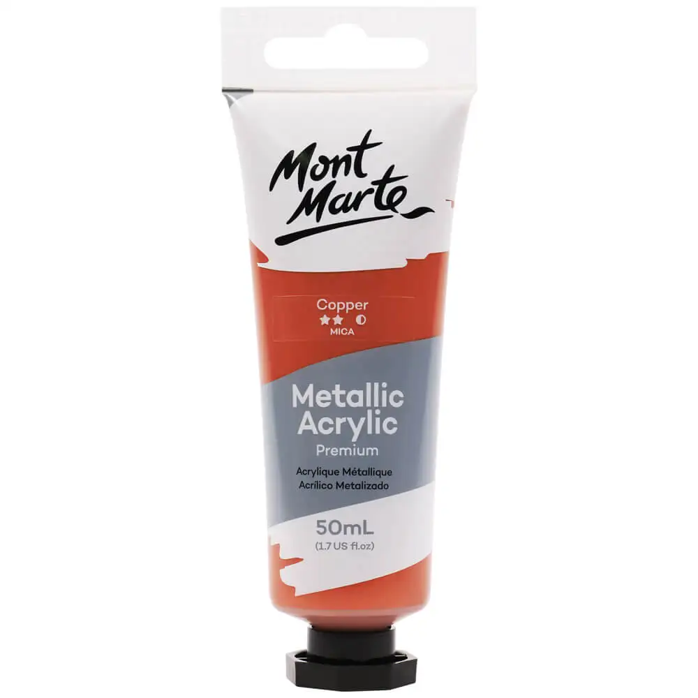 Mont Marte Metallic Acrylic Paint 50ml - Copper artist paint