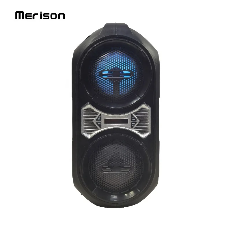 plastic dj rgb light woofer tf card portable rechargeable bluetooth speaker for home