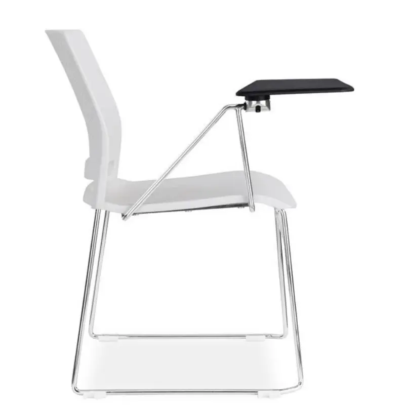 ergonomic stack classroom lecture chair with rotary writing pad robust metal frame