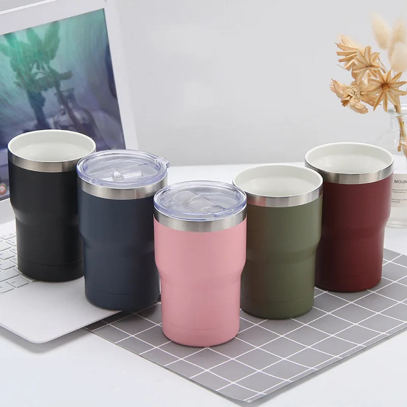 Ready to Ship BPA Free 14oz Double Wall Insulated Inner Ceramics Travel Mug Coffee Bottle Car Tumbler With Inner Ceramics