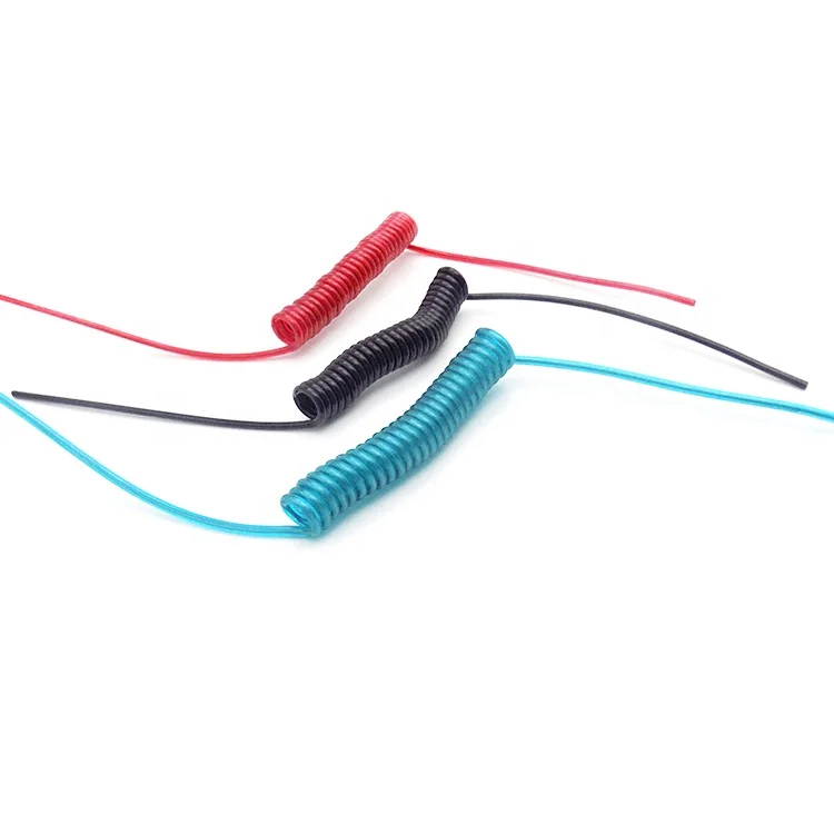 5.0mm steel wire rope coated PU spring tools safety stainless coil lanyard