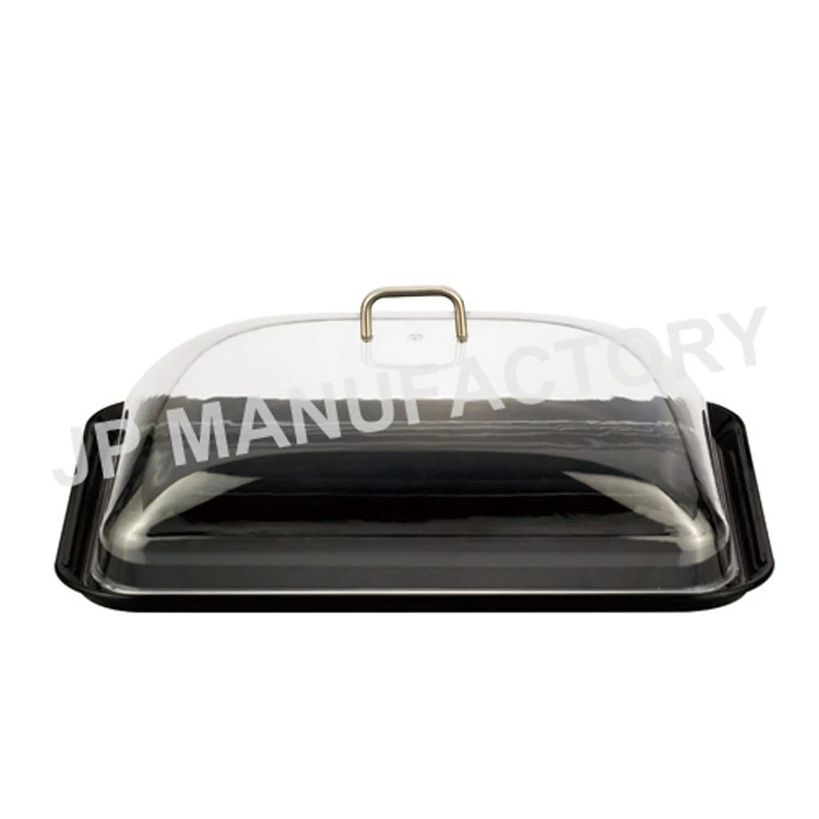 Clear Dome Cover Handle Rectangular Cover Buffet 18/20/22 inch Plastic Bread Food Display Cover