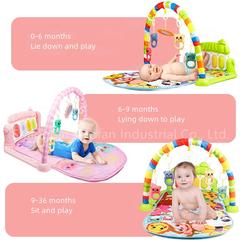 Baby fitness piano play mat educational activity gym baby piano mats soft crawling practice game carpet pedal piano play mat