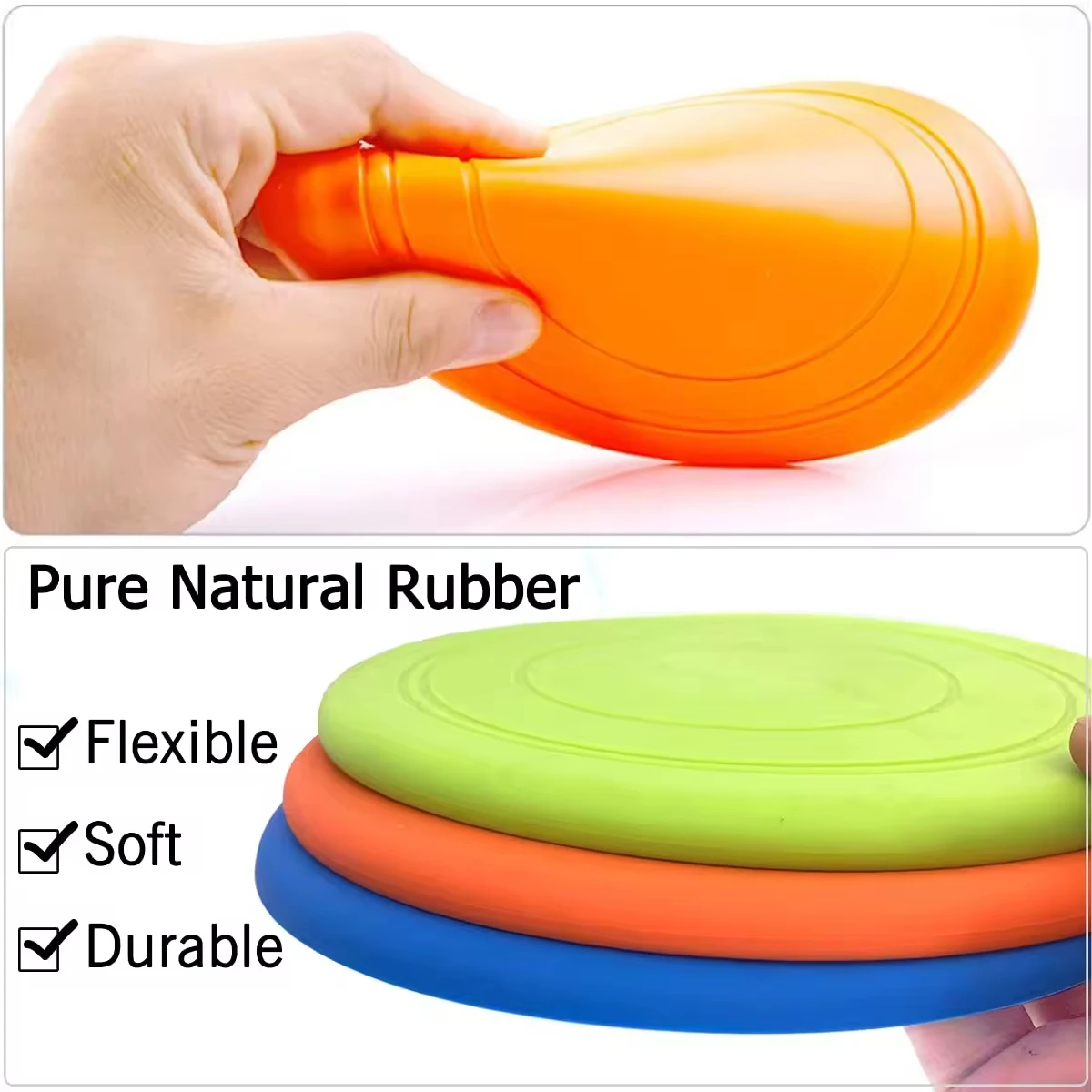 Dog Soft Rubber Fisbee TPR Training Interactive Lightweight Flying Disc Dog Toy For Small Large Dogs