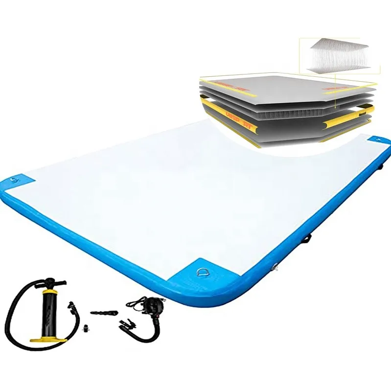 Island Floating Swimming Raft 4 X 2 m Inflatable Dock Platform for Picnic on the Lake