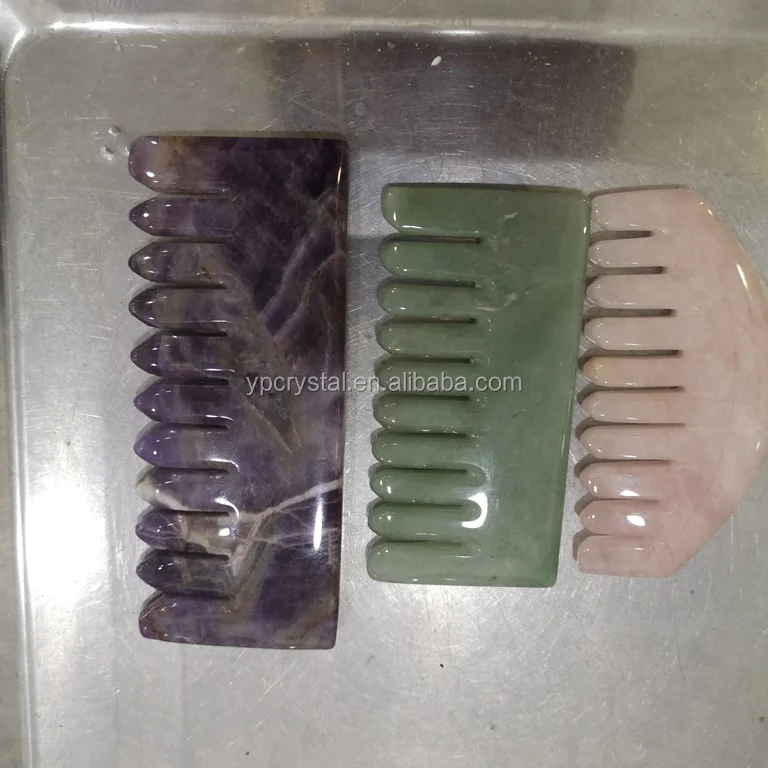 Health Massage Crystal Gemstone Articles Amethyst Crystal Jade Comb Craft