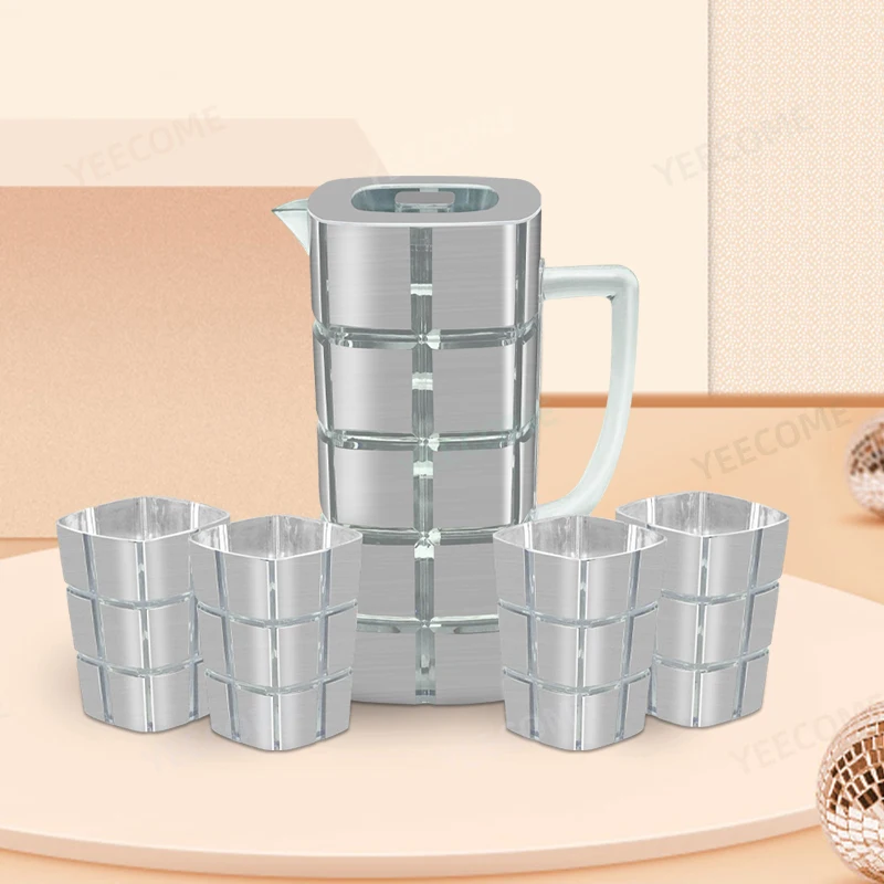 Factory Wholesale Yeecome Brand Square Water Jug Set  2.6 Liter acrylic pitcher  0.68 Gallon Water Jug