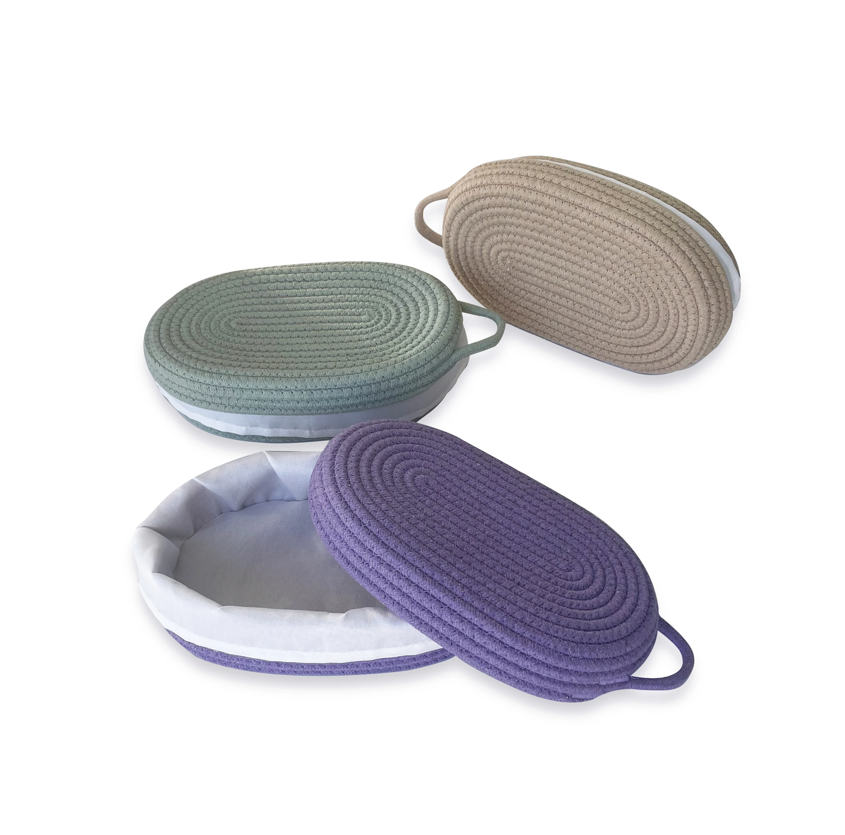 Large Cotton Rope Bread Basket with Removable Liner and Cover Bread Serving Set for Homemade Sourdough Bread