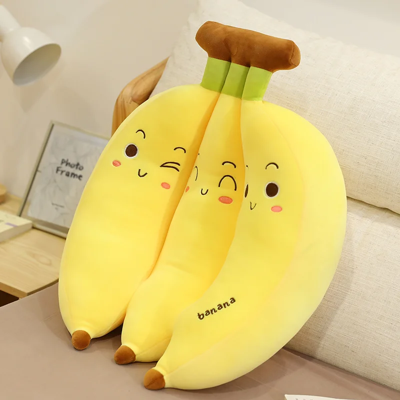 Kawaii Banana Stuffed Plush  Pillow Sleeping Cushion Pillow Living Room Doll for Children