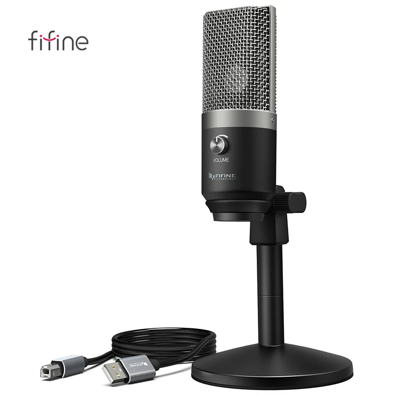 Fifine стиль ноутбук микрофон профессиональный конденсаторный USB для Windows Mac OS