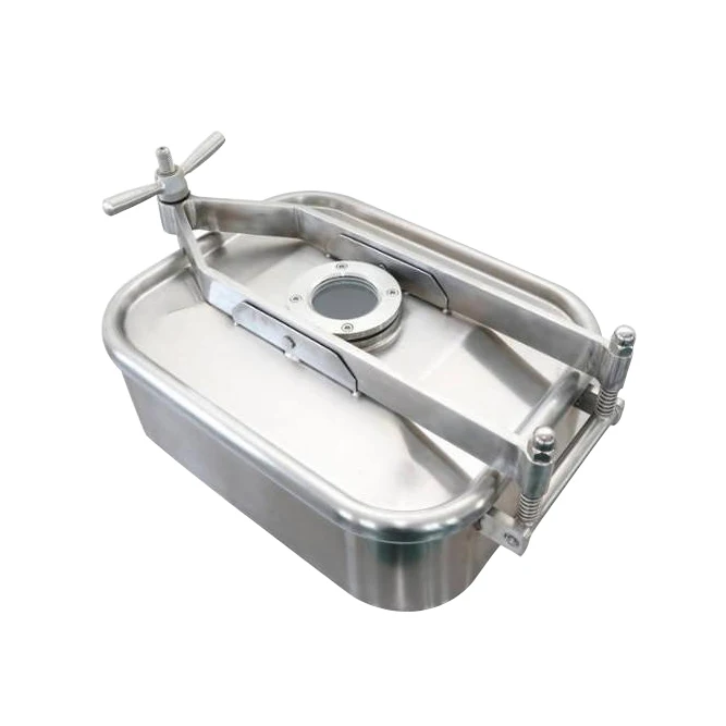 High Quality Stainless Steel Manholes 304/316 Rectangular Manways With Cover For Tank