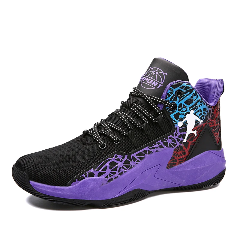 Hot Selling Street Style Fashion High Top Wear Resistant Professional Sports Shoes Mens Basketball Sneakers