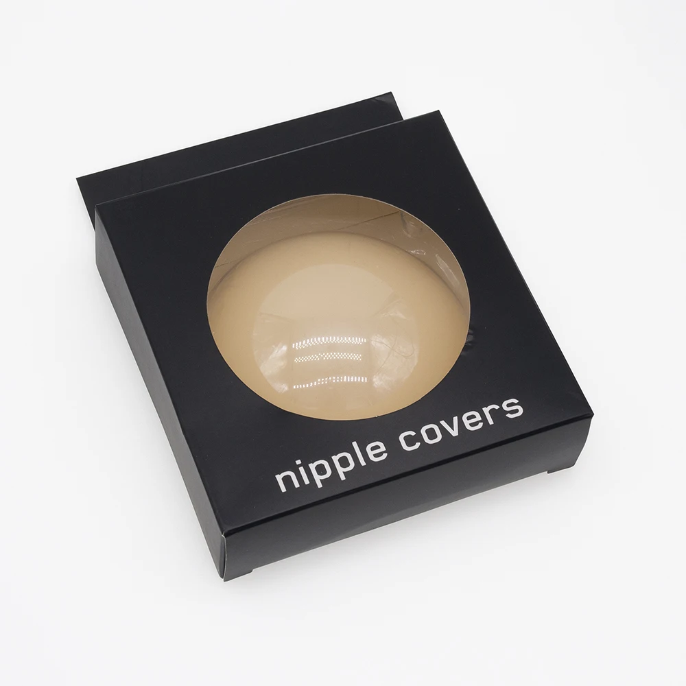 Strapless invisible seamless adhesive circular washable reusable nipple cover for women pure color soft silicon nipple cover