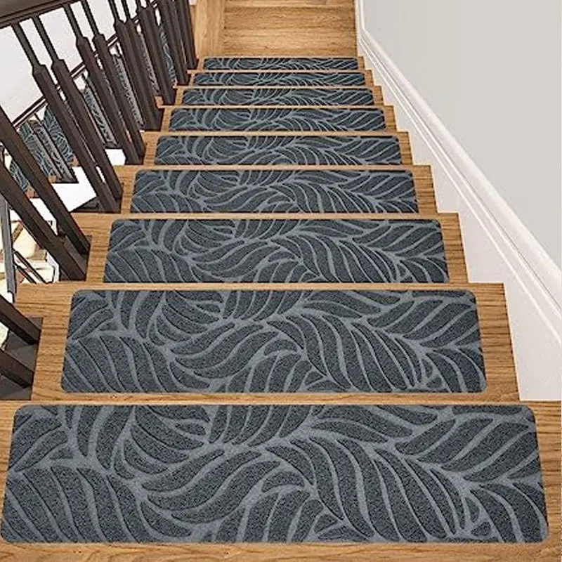 Anti-slip outdoor indoor wooden stair treads walking carpet stair mats floor sheet mat for elderly children protection