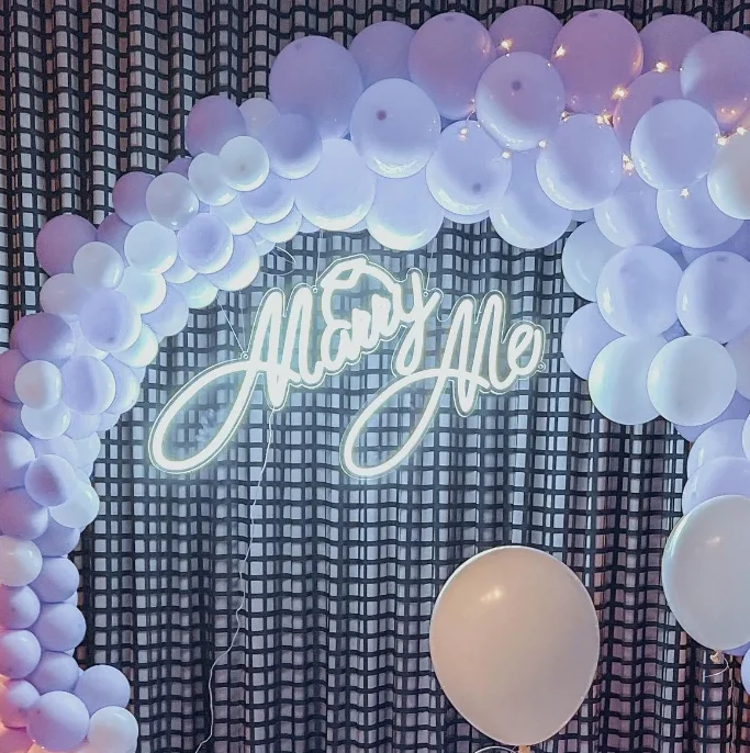 Pled Custom decor wedding marry me led sign acrylic board led outdoor neon sign logo with factory prices