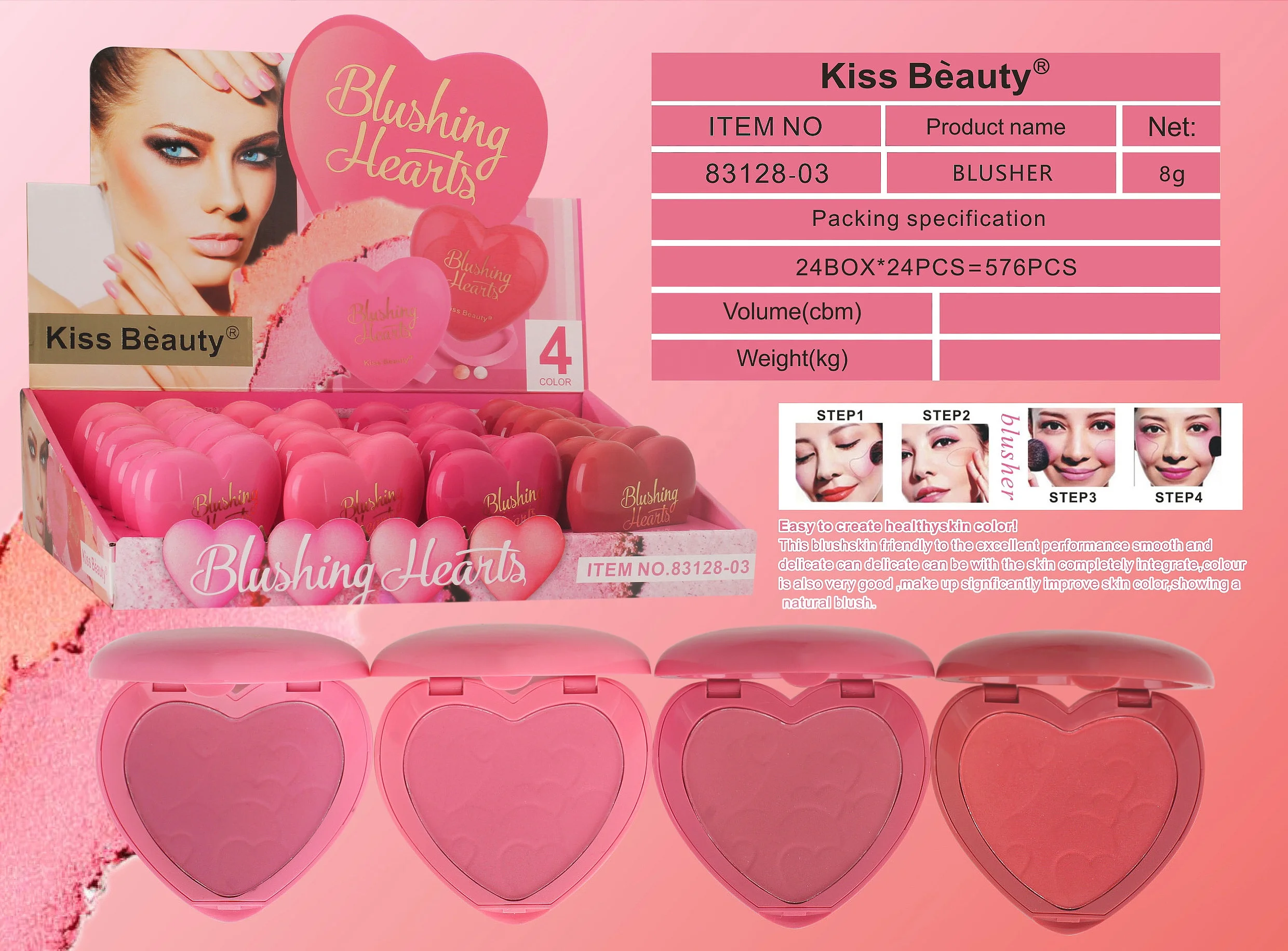 
high quality 4 colors new blusher makeup palette private label 