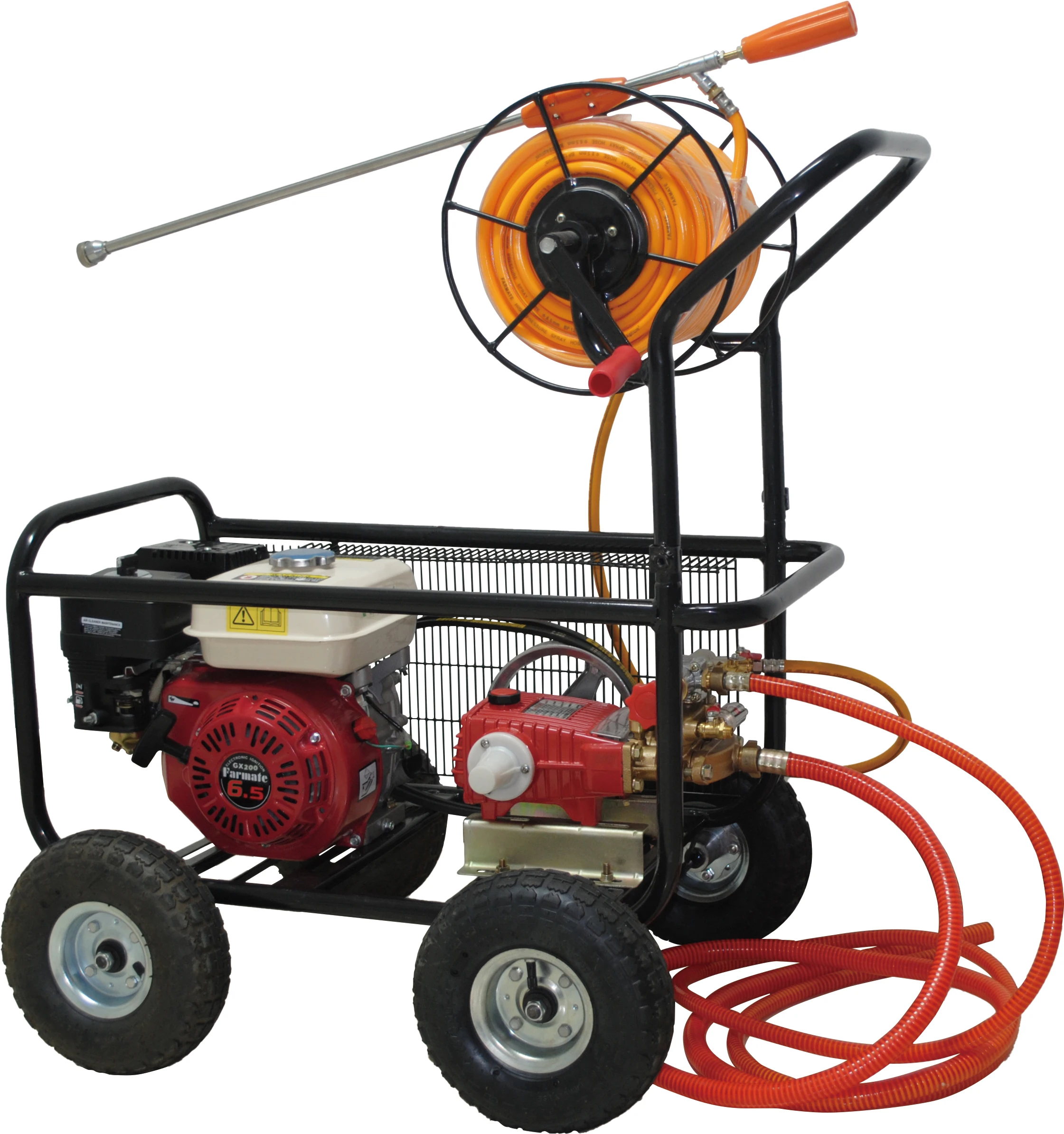 High Pressure Agricultural Power Sprayer With Wheel & Hose Reel&120L Trolley Type Power Sprayer