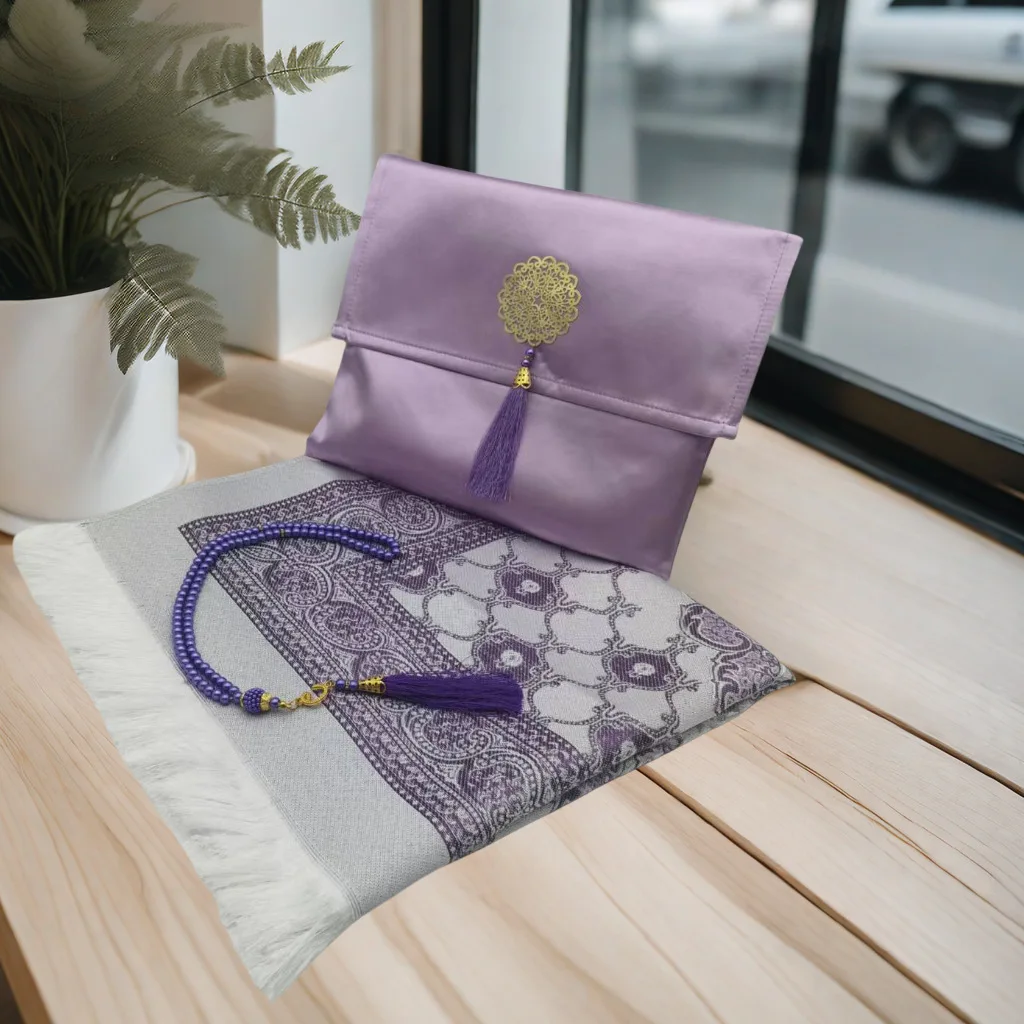 Hot selling washable travel bag  rug to colour Beads set carpet velvet  muslim  islamic prayer mats